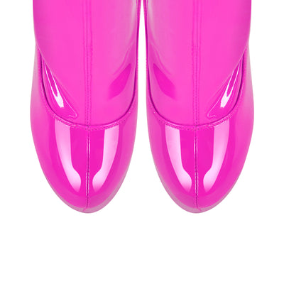 Patent Leather Platform Over The Knee High Heel Boots