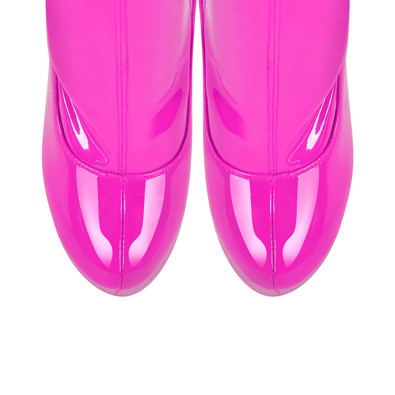 Patent Leather Platform Over The Knee High Heel Boots