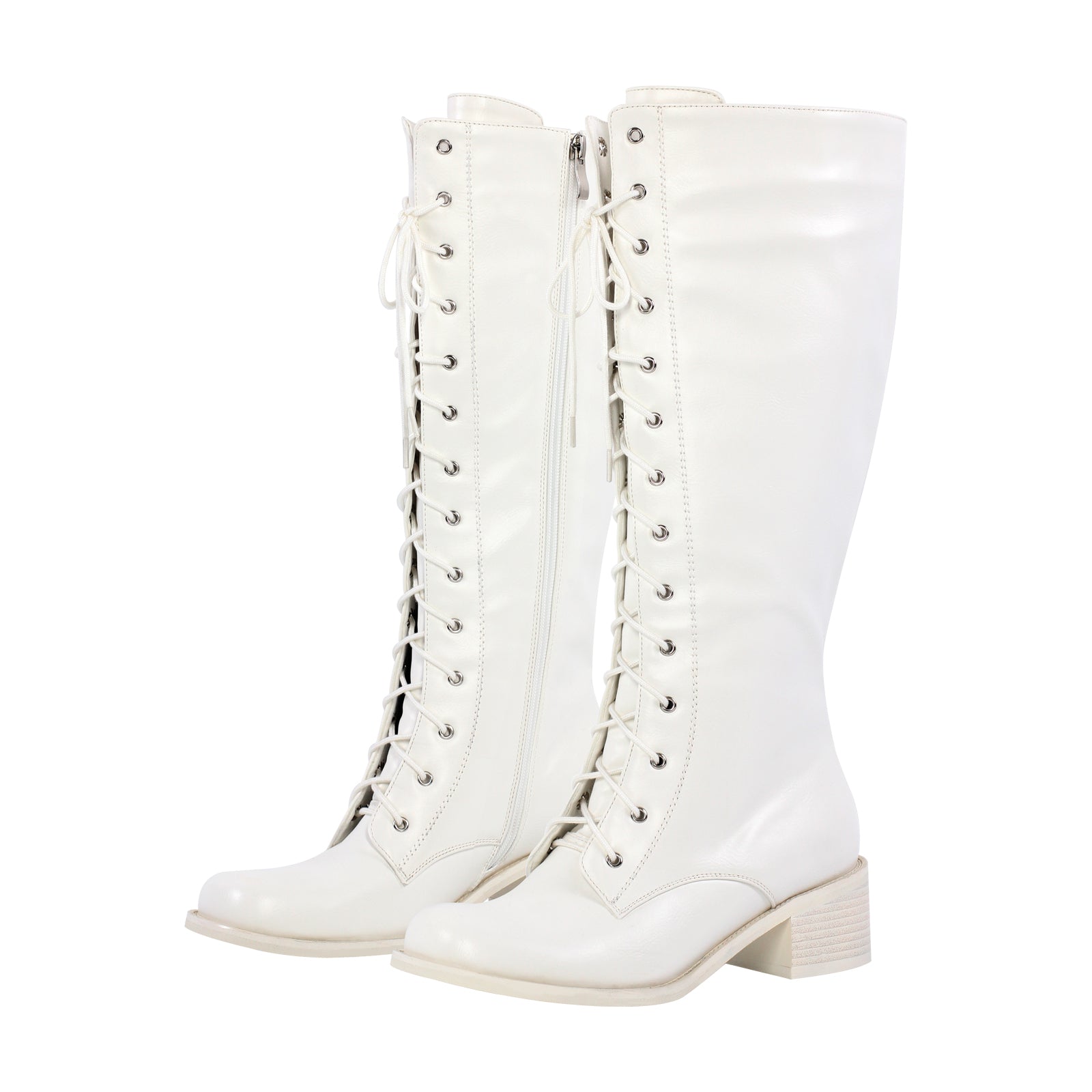 Matte Leather Lace-up Mid-calf Boots â Onlymaker