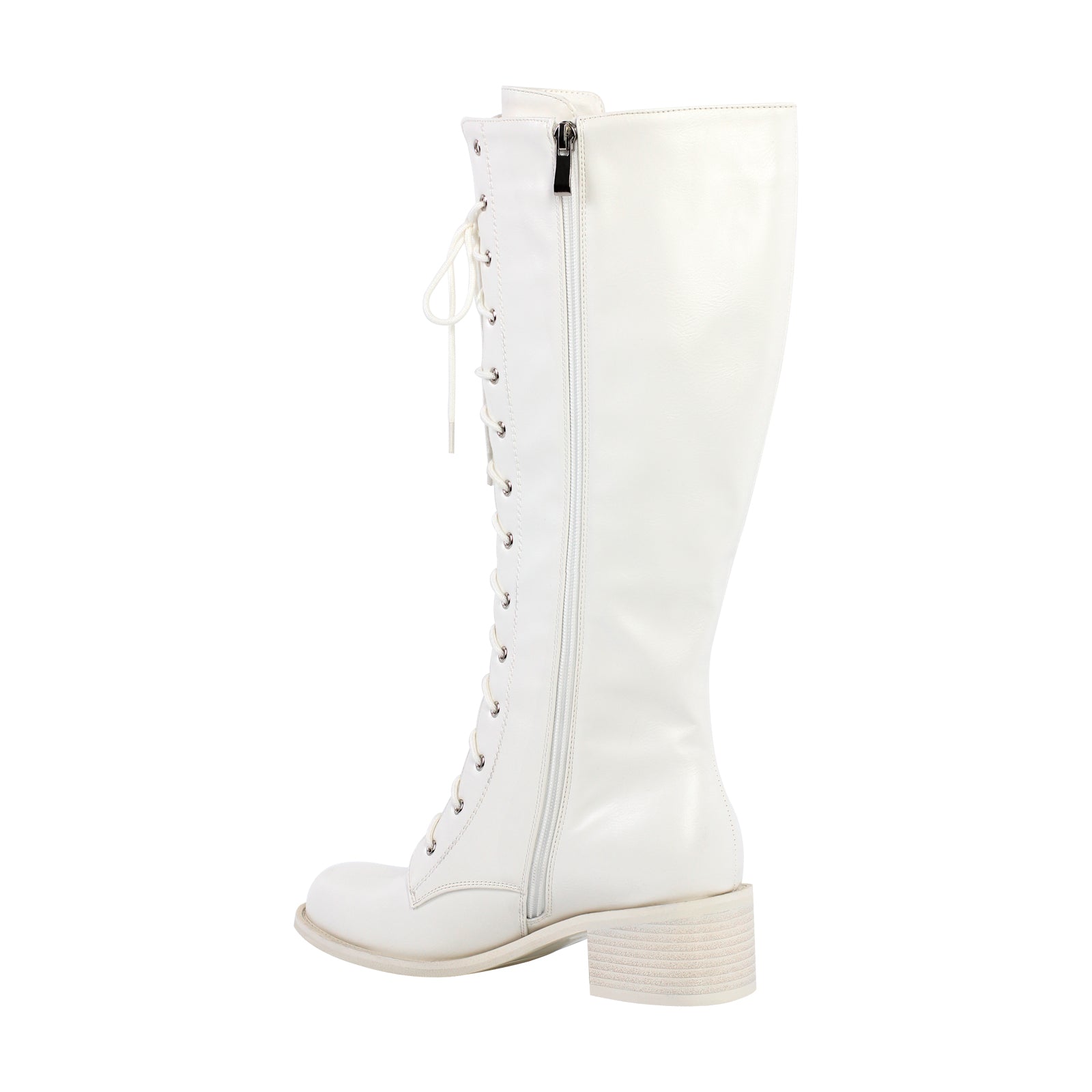 Matte Leather Lace-up Mid-calf Boots â Onlymaker