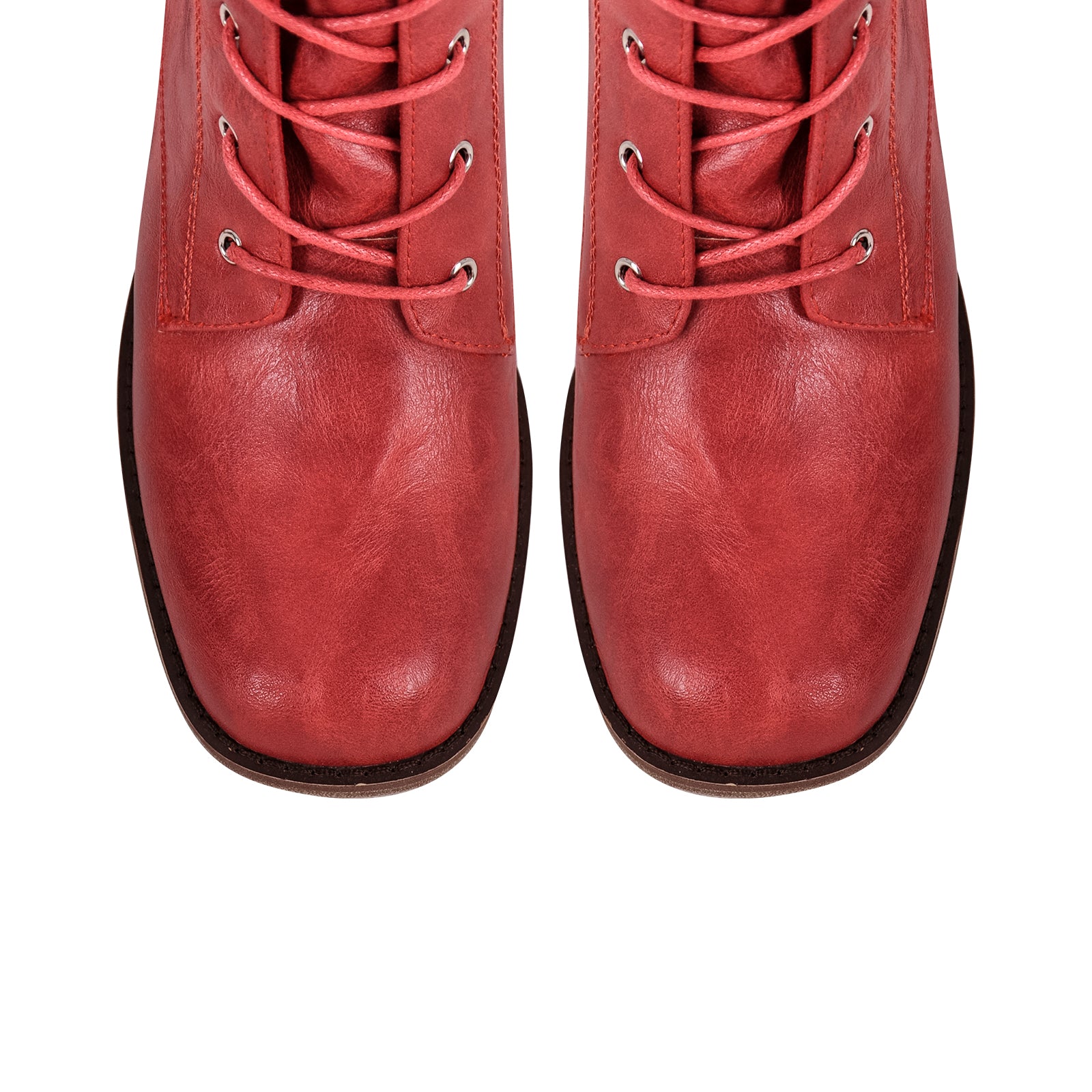 Matte Leather Lace-up Mid-calf Boots â Onlymaker