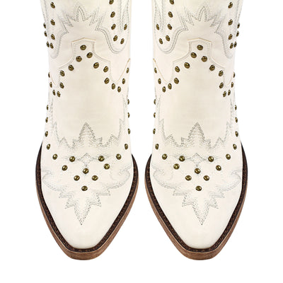 Studded Embroidered Over The Knee Western Boots