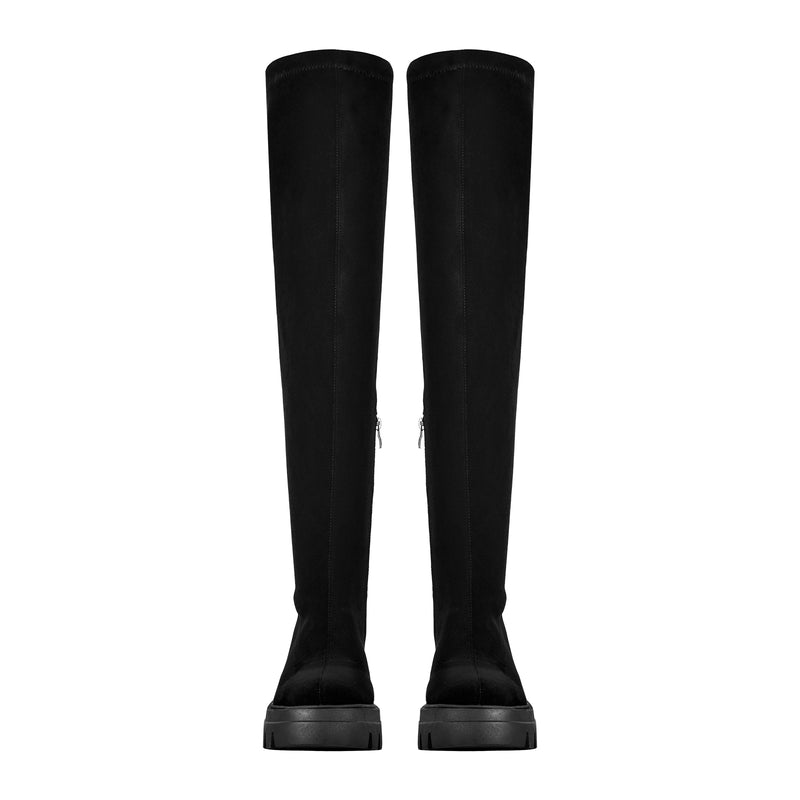 Black Over The Knee Stretch Boots