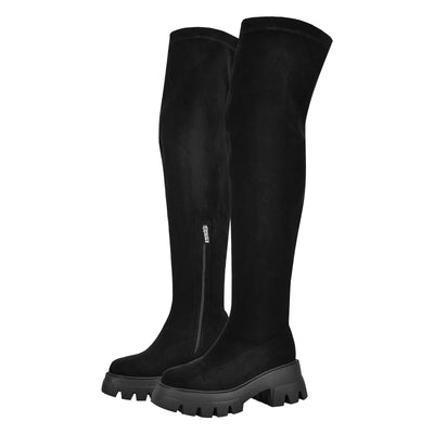 Black Over The Knee Stretch Boots