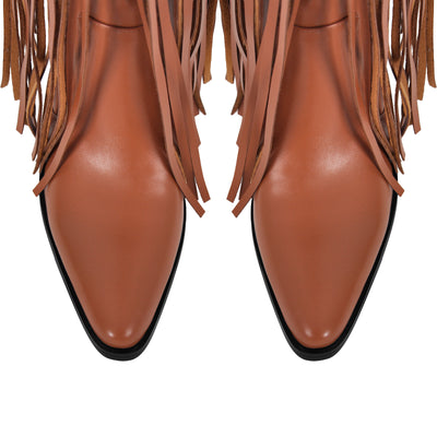 Chunky Heel Fringe Over The Knee Boots