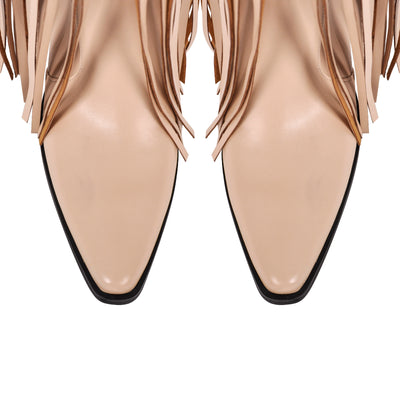 Chunky Heel Fringe Over The Knee Boots