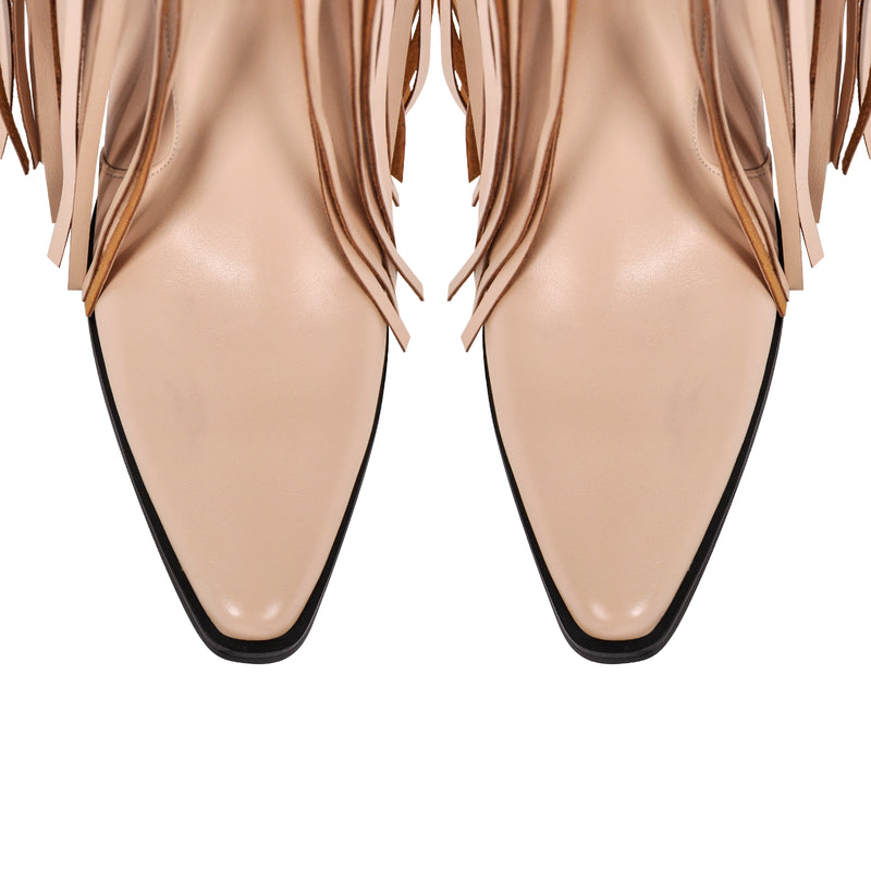 Chunky Heel Fringe Over The Knee Boots