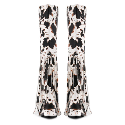 Chunky Heel Fringe Over The Knee Boots