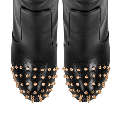 Round Toe Stiletto Rivet Over The Knee Boots