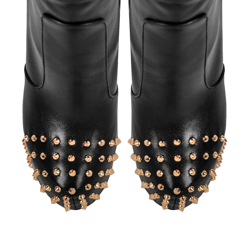 Round Toe Stiletto Rivet Over The Knee Boots