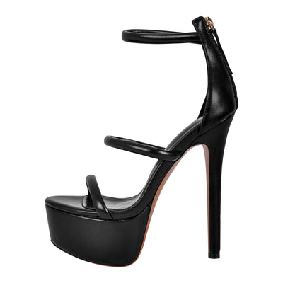 Open Toe Stiletto Ankle Straps Platform Sandals