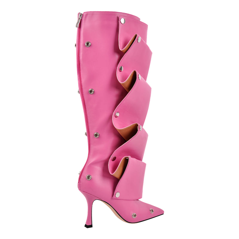 Pointed Toe Buckle Stiletto Removable Boots – Onlymaker
