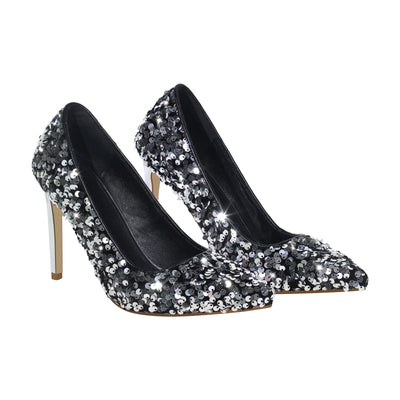 Sequin Pointed Toe Stiletto Pumps