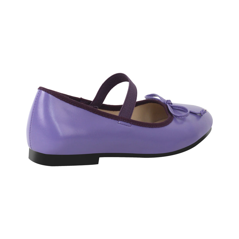 Purple Bow Round Toe Ballet Flats