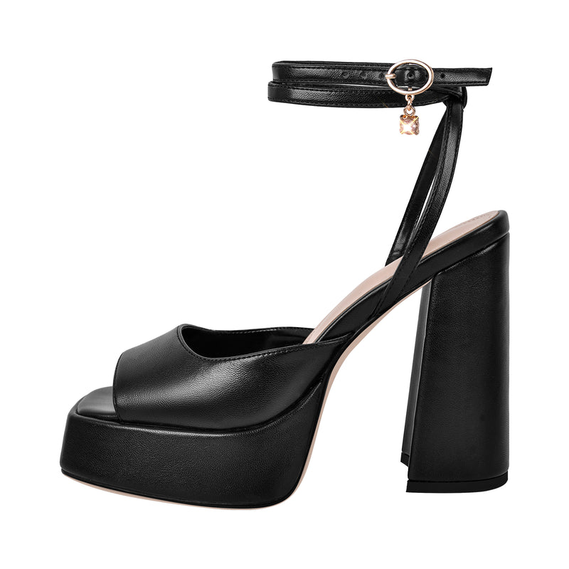 Open Toe Chunky Heel Strap Platform Sandals