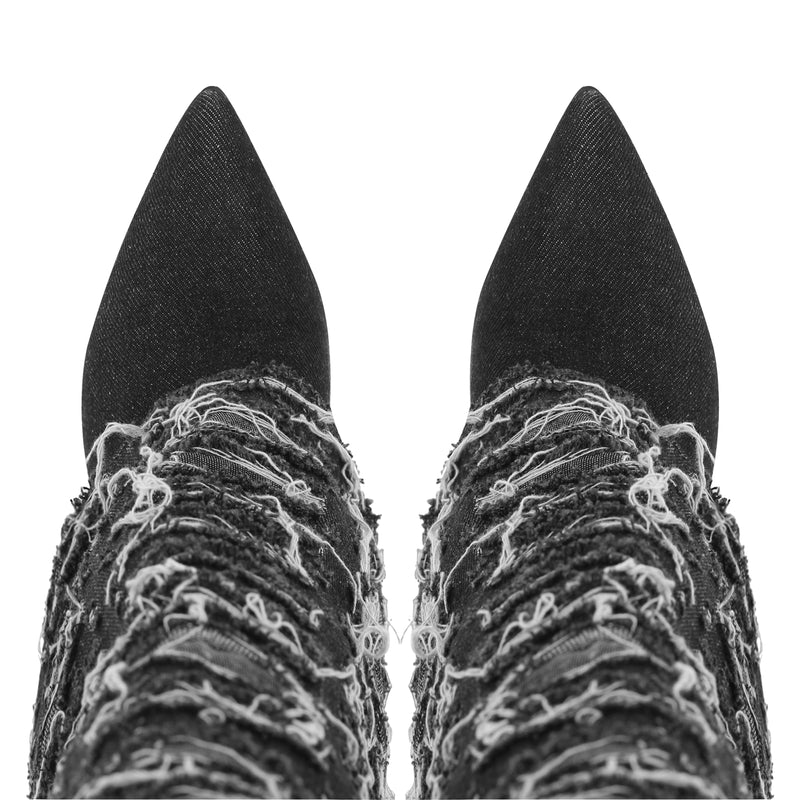 Pointed Toe Stiletto Fold Over Boots