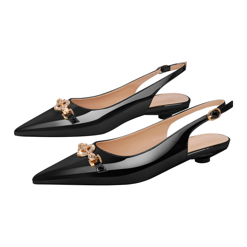 Round Heel Slingback Flats