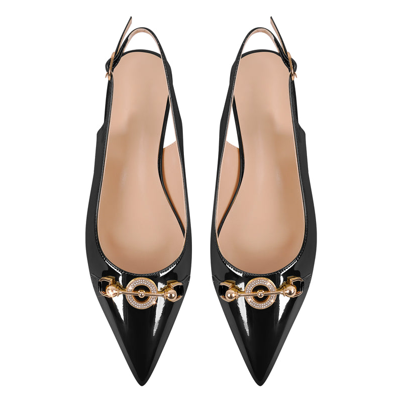 Round Heel Slingback Flats