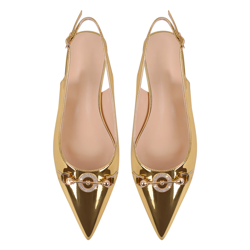 Round Heel Slingback Flats