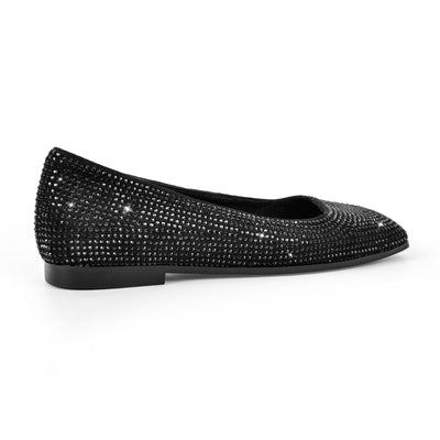 Square Toe Rhinestone  Flats