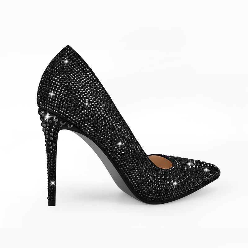 Rhinestone Pointed Toe Stiletto Pumps