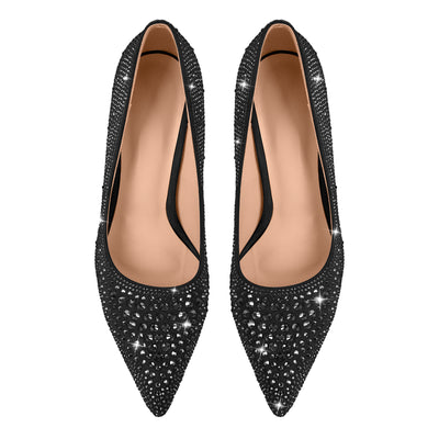 Rhinestone Pointed Toe Stiletto Pumps