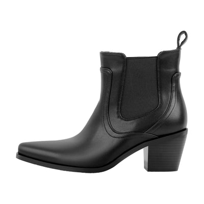 Chunky Heel Western Ankle Boots