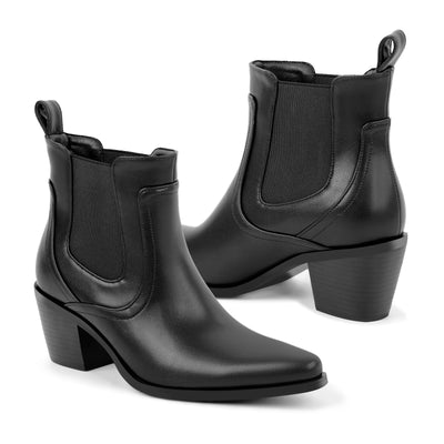 Chunky Heel Western Ankle Boots