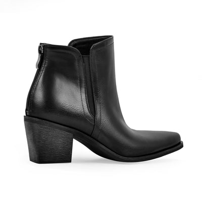 Pointed Toe Chunky Heel Western Ankle Boots