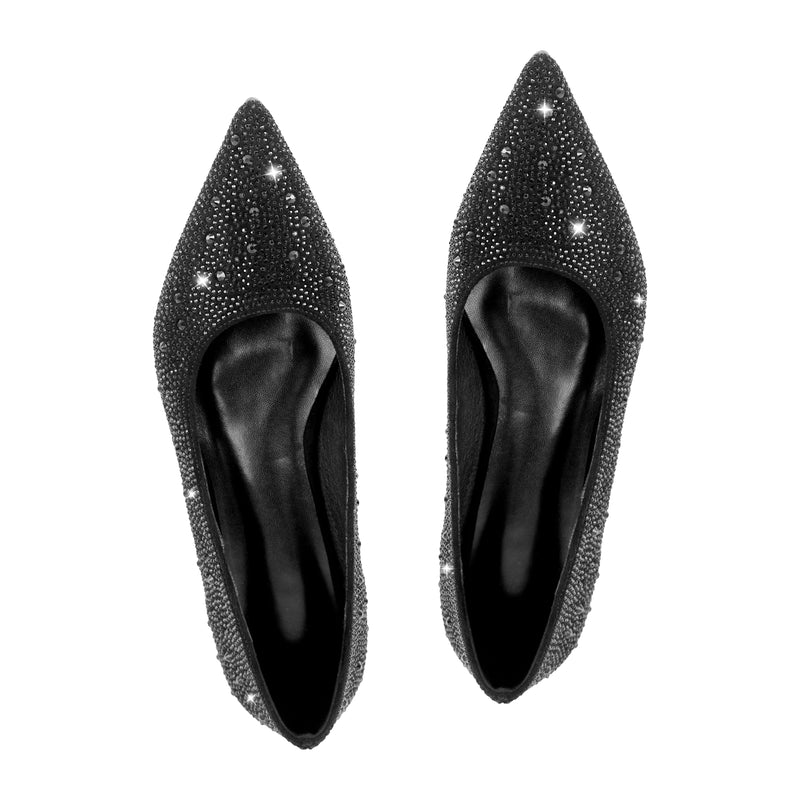 Onlymaker Flats Rhinestone Pointed Toe Flats