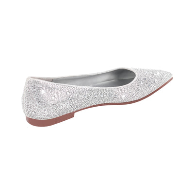 Onlymaker Flats Rhinestone Pointed Toe Flats