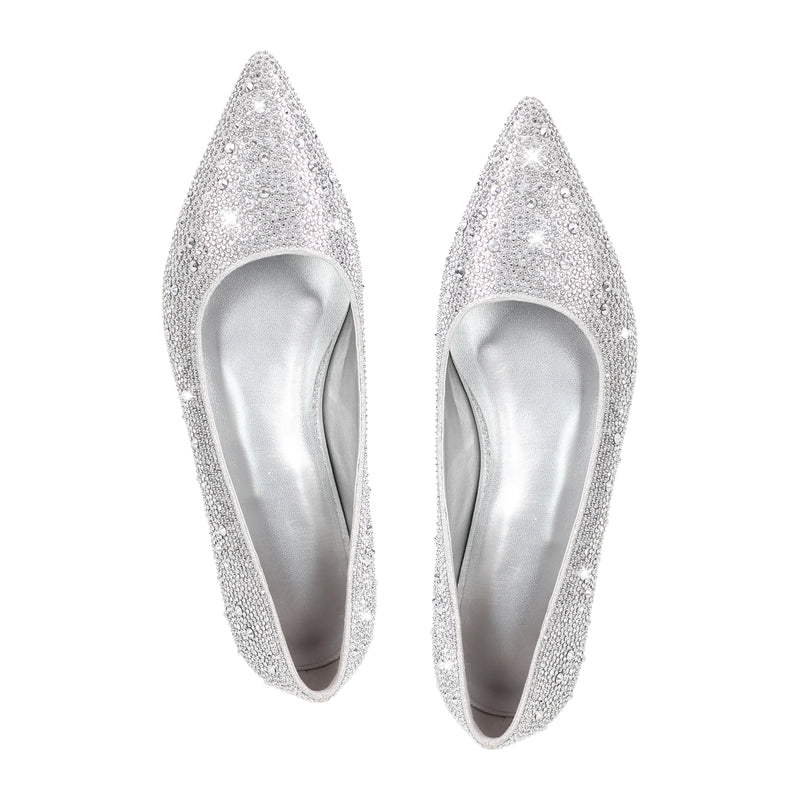 Onlymaker Flats Rhinestone Pointed Toe Flats