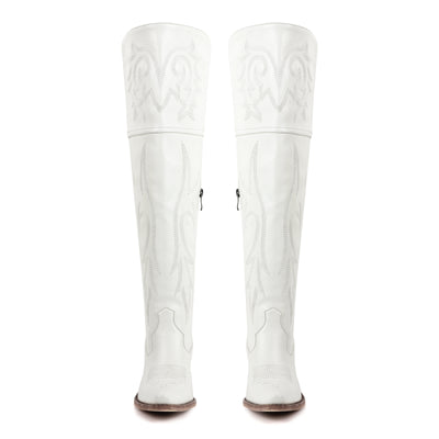 Onlymaker Boots Over The Knee Embroidered Western Boots