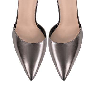 Steel Pointed Toe Double Ankle Strap D'Orsay Pumps