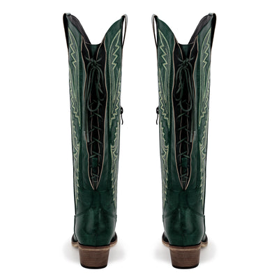 Embroidery Knee High Western Boots