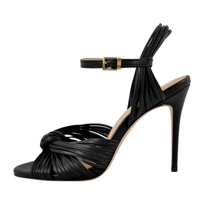 Round Toe Buckle Strap Stiletto Sandals