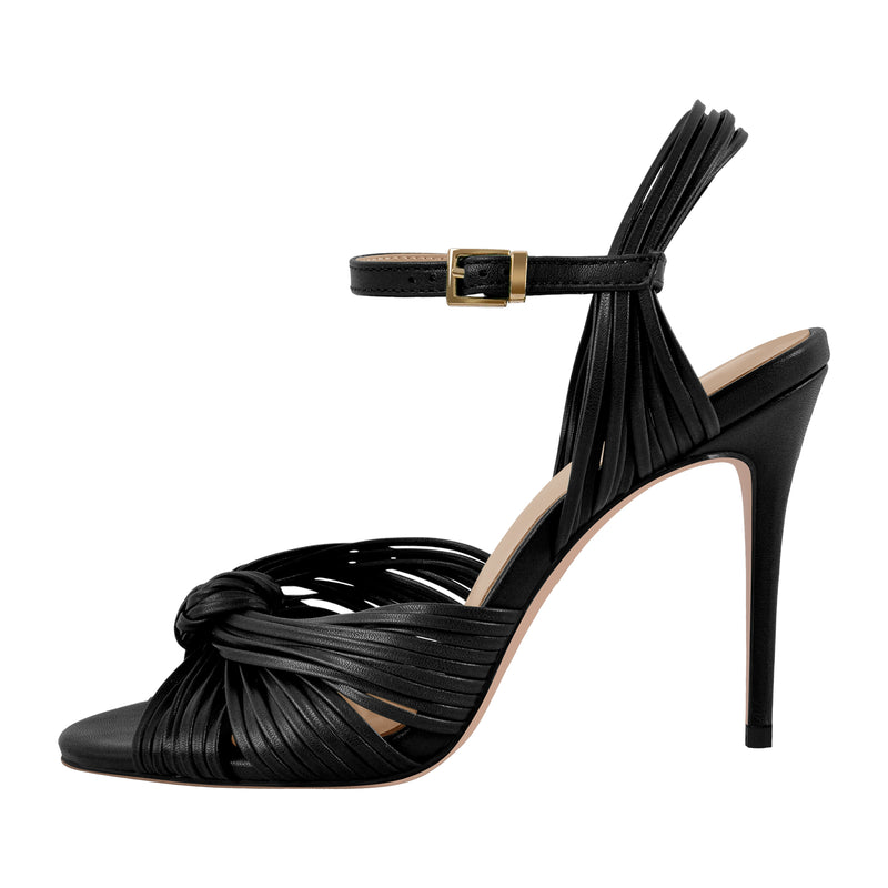 Round Toe Buckle Strap Stiletto Sandals