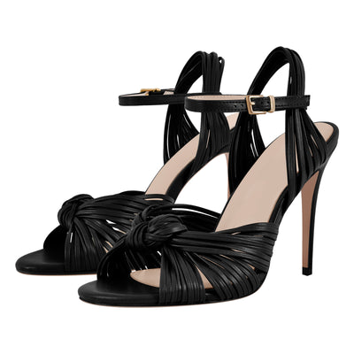 Round Toe Buckle Strap Stiletto Sandals