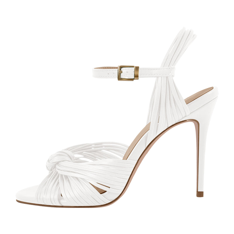 Round Toe Buckle Strap Stiletto Sandals