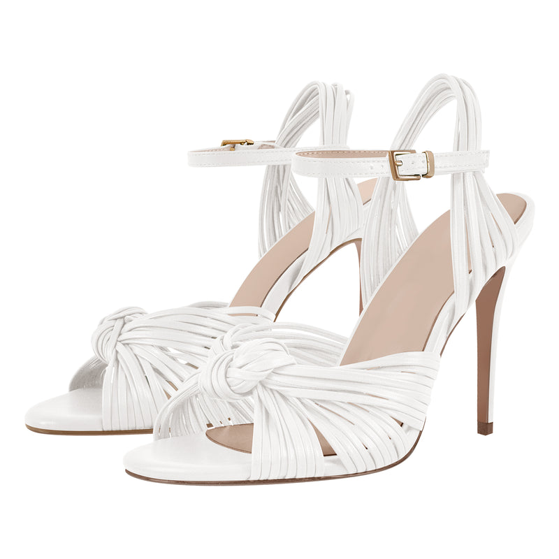 Round Toe Buckle Strap Stiletto Sandals