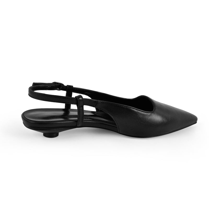 Pointed Toe Round Heel Slingback Flats