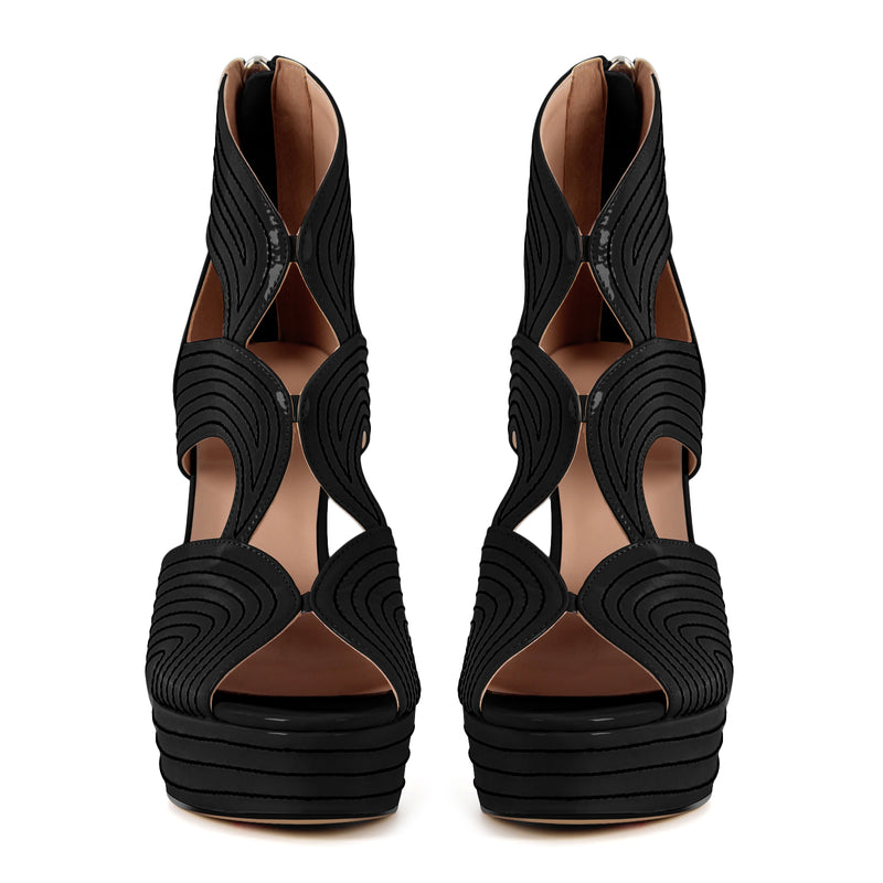 Open Toe Platform Hollow Stiletto Bootie Sandals