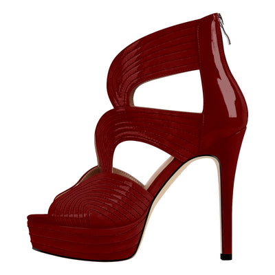 Open Toe Platform Hollow Stiletto Bootie Sandals