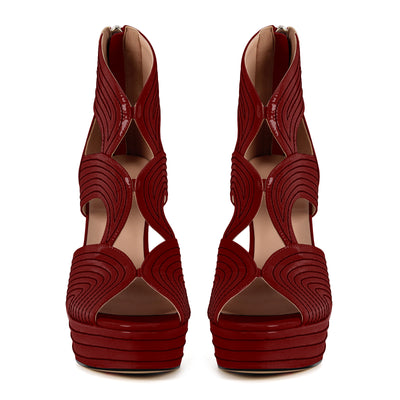 Open Toe Platform Hollow Stiletto Bootie Sandals