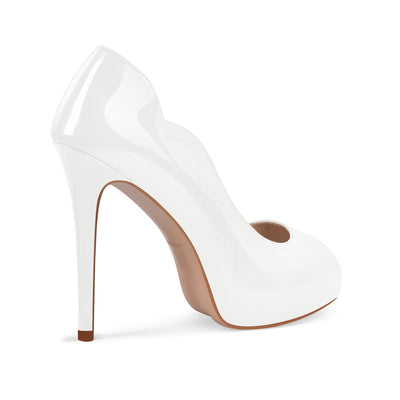 Peep Toe Platform Patent Leather High Heels