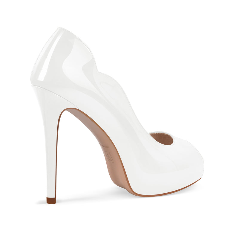 Peep Toe Platform Patent Leather High Heels