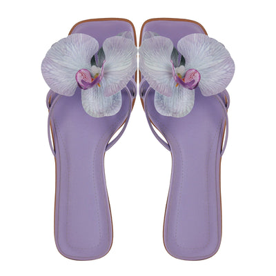 Flower Square Toe Sandals Flats