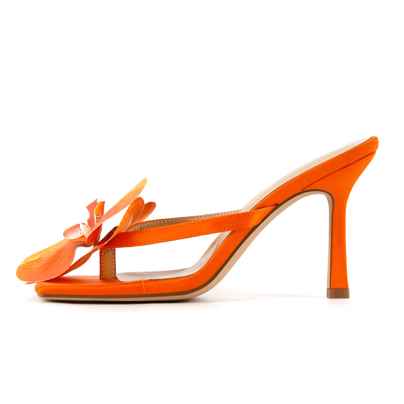 Sqaure Toe Flower Thong Mules