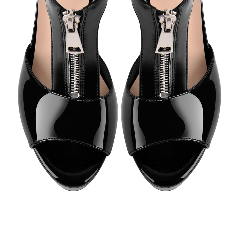 Platform Zipper Ankle Strap Stiletto Sandals
