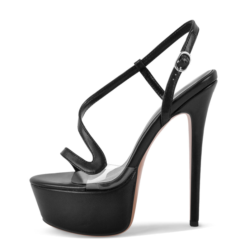 Platform S Strap Slingback High Heel Sandals